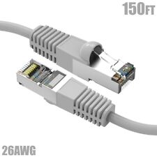 150FT Cat5E RJ45 Ethernet LAN Network FTP Shielded Patch Cable Pure Copper Gray picture