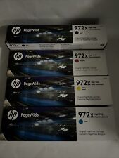 Set of 4 Genuine HP 972X Black Magenta Cyan Yellow  Date: 2022 - 2024 picture