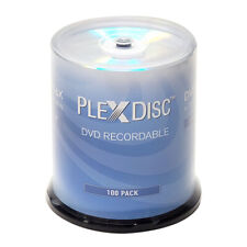 100 PC PlexDisc 16X 4.7 GB DVD-R Silver Top Disc Cake Box 632-115-BX picture
