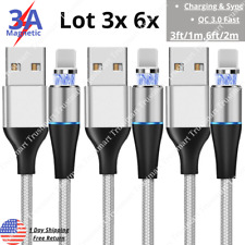 Lot of 3X 6X Magnetic USB Charger Cable 3/6Ft For iPhone 13 11 8 6 Charging Cord picture