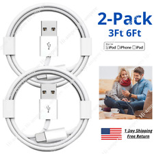 2Pack Lot USB Fast Charger Cable For iPhone 13 12 11 Xs Max 8 6 5s Charging Cord picture