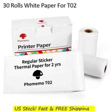 30 Rolls 2yr Self-Adhesive Thermal Sticker Paper 53mm Phomemo M02 T02 Printer picture