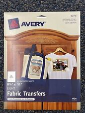 Avery Light Fabric Transfers for Inkjet Printers 8 1/2 x 11 White 12 Pack 3275 picture
