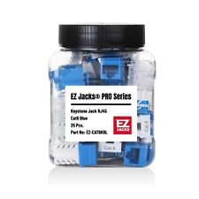 Cat 6 rj45 Blue Keystone Jacks, 25 pcs. EZJACKS® Brand. USA Seller picture