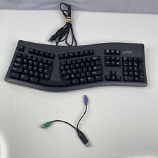 Micro Innovations AT Black Keyboard KB-7903 Ergonomic 5 Pin DIN with Adapter picture