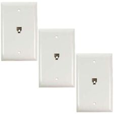 3 Pcs 1-Gang 1 Port RJ11 Wall Plate Telephone Phone Line Faceplate 6P4C White picture