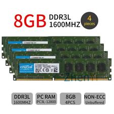 Crucial 32GB 4x 8GB DDR3L 1600MHz PC3L-12800U 1.35V 240Pin UDIMM Desktop Memory picture