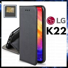 Case IN Wallet Book for LG K22 K 22 Cover Flip Magnetic Black Leather picture