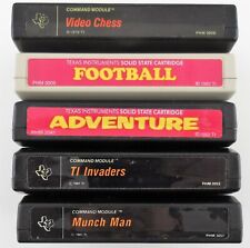 TI Video Chess, Football, Adventure, Invaders and Munch Man Cartridges Used picture
