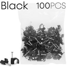 100pcs Round Cable Clips 8mm Coaxial Cord Tie Holder Speaker Wire Clip Tacks picture