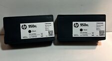 2 New Genuine UNUSED HP 950XL Black Ink Cartridges Inkjets AUTHENTIC 2022 2021 picture