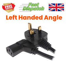 Power Cord UK Plug to Right Angled IEC C13 Cable kettle LEFT or RIGHT Hand Angle picture