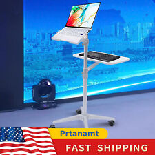 Mobile Computer Stand Desk Bedside Rolling Laptop Table Cart Adjustable Durable picture