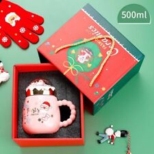 Christmas Ceramic Coffee Mugs with Gift Box, 16oz Ceramic (Pink) picture