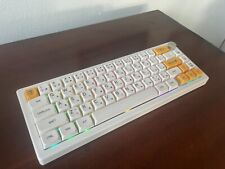 Custom White GMK67 with hand-lubed KTT Kang white switches and Honey Keycaps picture