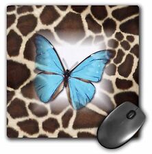 3dRose Turquoise Butterfly On Giraffe Fur MousePad picture