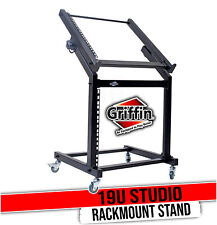 Rack Mount Rolling Stand & Adjustable Mixer Platform Rails by GRIFFIN | 19U Cart picture