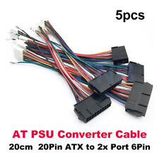 20Pin ATX to 2x Port 6Pin AT PSU Converter Power Cable Cord For 286 386 486 586 picture