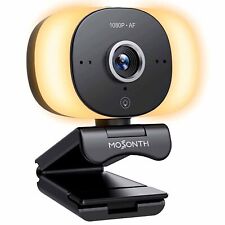Webcam Full HD 1080p 60fps With Ring LED Lighting 3 Colours Microphone PC _ picture