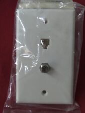 Leviton WHITE Single Gang TV-Phone Flush Mount Wall plates 832-C2450-W picture