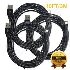 3PACK Braided USB C Type-C Fast Charging Data SYNC Charger Cable Cord 10FT LONG picture