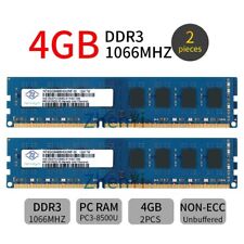 Nanya 8GB 2x 4GB DDR3 1066MHz PC3-8500U 240Pin CL7 DIMM Desktop Memory SDRAM BT picture