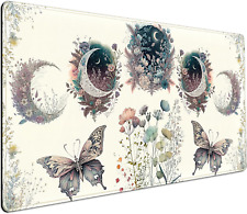 Beige Flowers Desk Mat Mousepad Cute Boho Plants Large Extended Gaming Mouse Pad picture