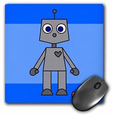 3dRose Cute Robot Blue Background MousePad picture