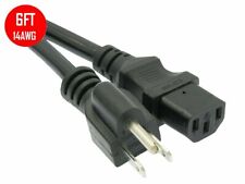 6Ft 14awg Gauge Heavy Duty 15A PC Power Cord Computer Cable 5-15P to C13 UL picture