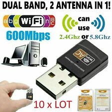 10X Mini Dual Band 600Mbps USB WiFi Wireless Adapter Network Card 2.4/5GHz 802.1 picture