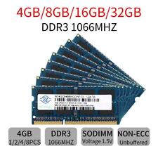 For NANYA 32GB 16GB 8GB 4GB PC3-8500S DDR3 1066mhz SO-DIMM Notebook RAM Lot BT picture
