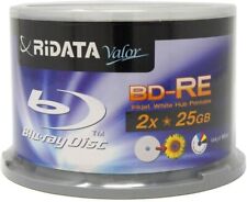 50 RIDATA Valor BluRay 2X Blank BD-RE 25GB White Inkjet Hub Printable Disc picture