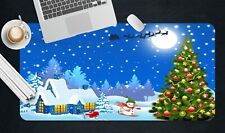 3D Xmas Tree Snowman Skiing G711 Christmas Non-slip Desk Mat Keyboard Pad Amy picture