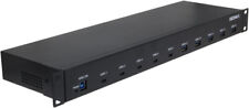 SEDNA - 19 Inch 1U Rack Mount 10 Port USB 3.2 Gen 2 Hub (10Gbps) -5V 10A Adapter picture