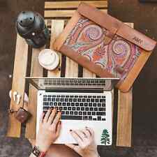 Personalized Genuine Leather Sleeve, Bohemian Bag for MacBook Pro and Air picture