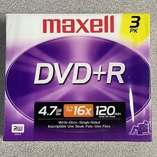 3-Pack Maxell DVD+R 4X 4.7GB Write Once Single Sided Discs Video Recording NEW picture