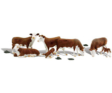 New Woodland HO Scale Hereford Cows Train Figures A1843 picture