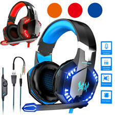 Gaming Headset Mic LED Headphones Stereo Bass Surround For PC Xbox One PS4 3.5mm picture