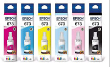 Genuine Epson 673 Ink Bottle 6 Pack for L800 L805 L810 L850 L1800 picture