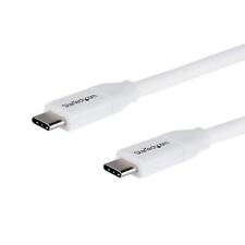 StarTech.com USB C to USB C Cable - 6 ft / 2m - 5A PD - M/M - White - USB 2.0 -  picture