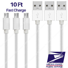 3 PACK 10Ft Extra Long Micro USB Cable Fast Charge Android Charger Charging Cord picture
