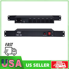 1U PDU Rack Mount Power Strip, 6 Outlet Surge Protector, 6 FT Heavy Power Cord picture
