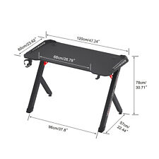 Black 41-48in RGB Gaming Desk Table Computer PC Workstation with Holder and Hook picture