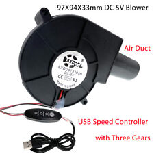 5V USB 9733 large air volume turbine with air outlet blower wood fire stove picture