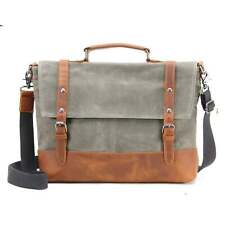 Waxed Canvas with Leather Trim Waterproof Men's Satchel Bag picture