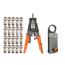 Adjustable Crimping Tool Set Kit Coaxial BNC RCA F RG59 RG6 Cable Crimper Cutter picture