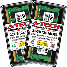 A-Tech 32GB 2x 16GB 2Rx8 PC4-21300 DDR4 2666MHz ECC UNB SODIMM Server Memory RAM picture