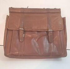 Vintage Wilsons brown italian  leather briefcase attache Laptop 16x15 well loved picture