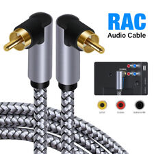 90 Right Angle RCA audio Cable Double Subwoofer Cord Home Theater Hi-Fi Systems picture