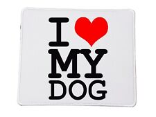 I love my dog funny white leather mousepad 22x18cm picture